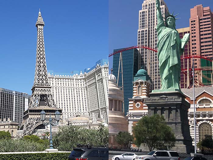 Las Vegas - Vrijheidsbeeld en Eiffeltoren