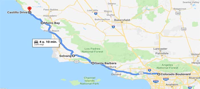 Van Los Angeles, via Solvang en Morro Bay naar San Simeon